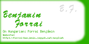 benjamin forrai business card